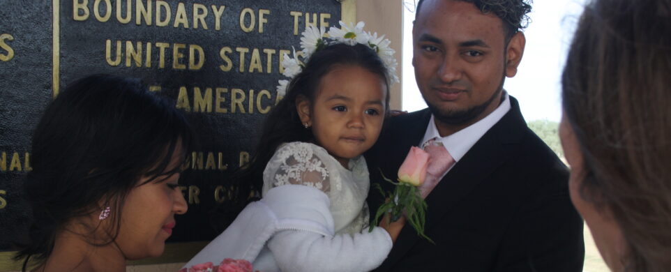 To reunite a family kept apart, a wedding on a cross-border bridge